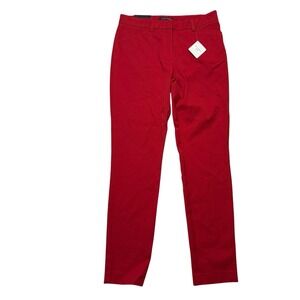 41 Hawthorn Womens Pants 8 Red Straight Leg Mid Rise Office Career Work